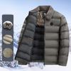 Зимние парки с большим воротником для мужчин, утепленная повседневная верхняя одежда, приталенная верхняя одежда, водонепроницаемая теплая верхняя одежда-пальто со стойкой