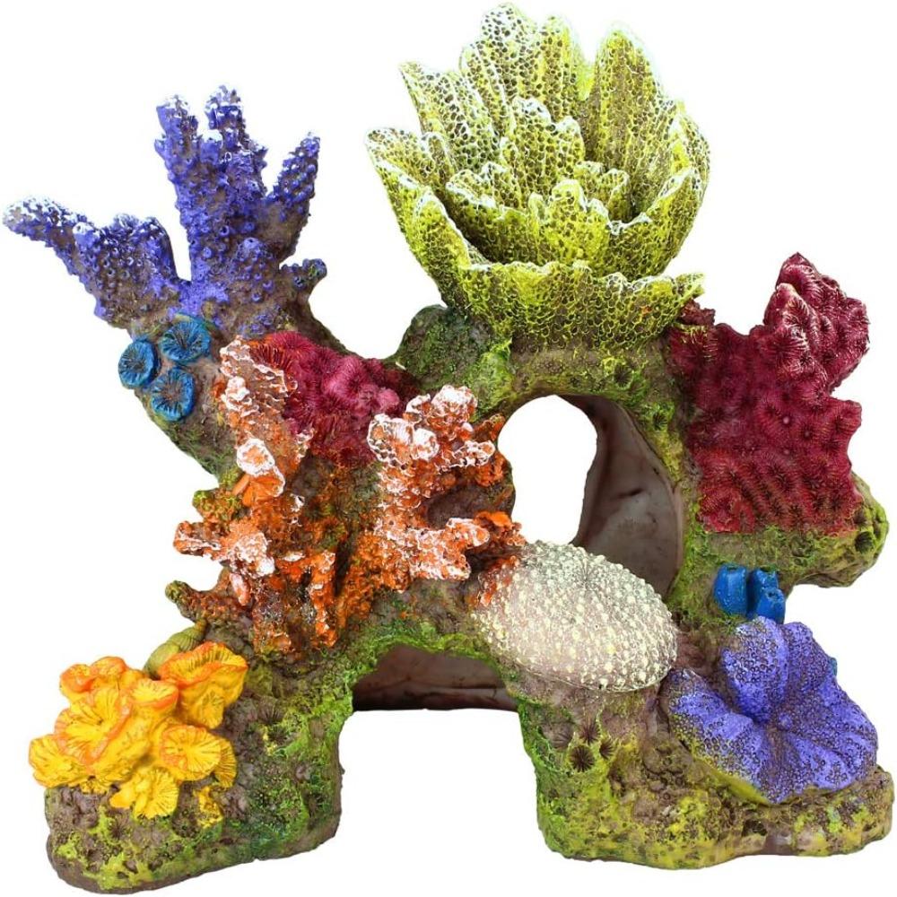 Fish Hideout Aquarium Decor Artificial Resin Fish Tank Decor Breed Coral Ornaments  Betta