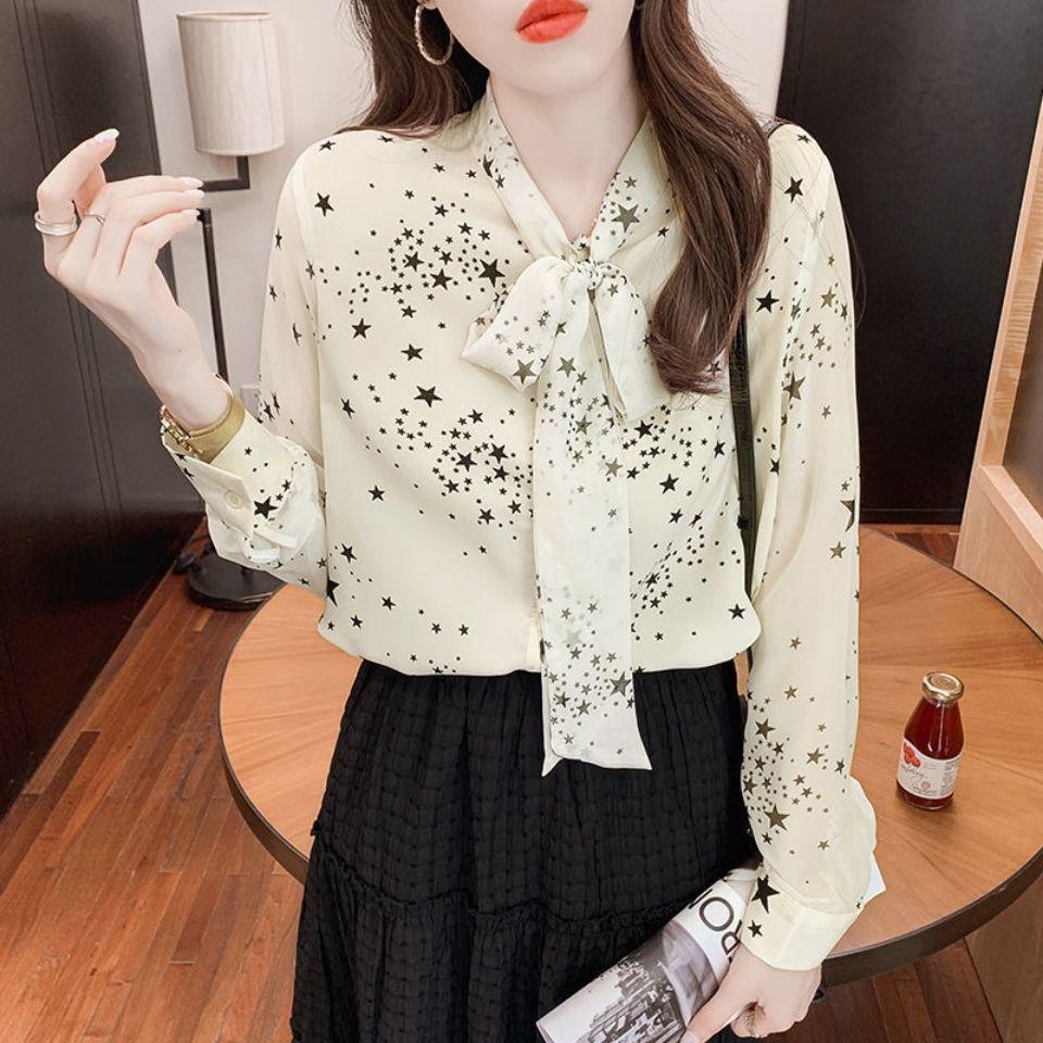 Весна 2025 Женская Повседневная Рубашка с Принтом и Бантом - Сладкий и Модный Топ