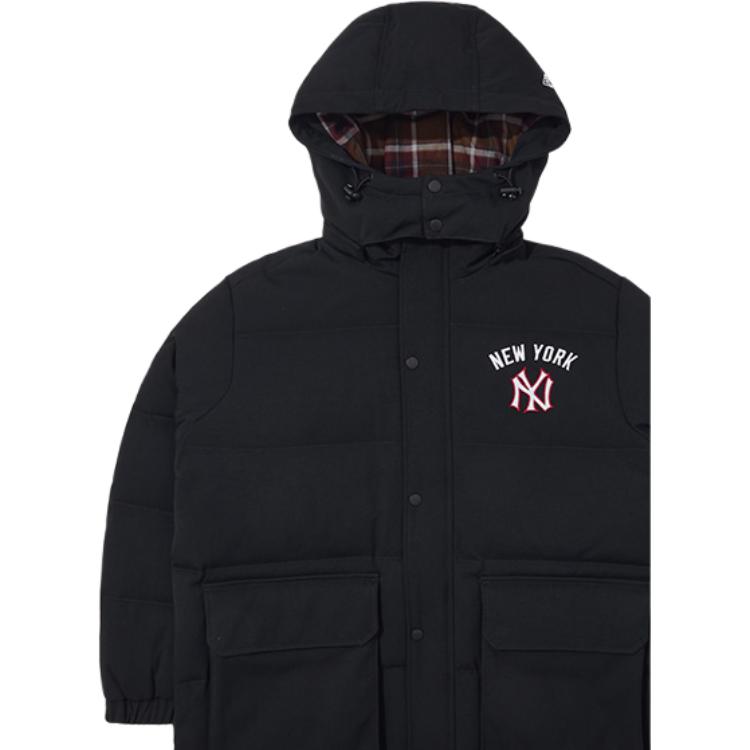 New Era FW23 Винтажный Колледжный Стиль MLB Нью-Йорк Янкиз Однобортная Съемный Капюшон Толстая Свободная Пуховая Куртка Унисекс куртки 13789234