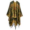 European and American Style Women's Fashion Tassel Scarf  Thicken Long Pashmina Ethnic Style Split Shawl Winter Warm Wraps