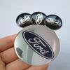 Stylish 4pcs 56mm Auto Car Wheel Center Cap Emblem Decal Sticker For Ford Black And Blue