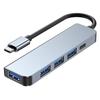 5-in-1 USB-C Adapter Hub - BOOLING - PD 100W - 1 USB 3.0 Port - 3 USB 2.0 Ports - Grey