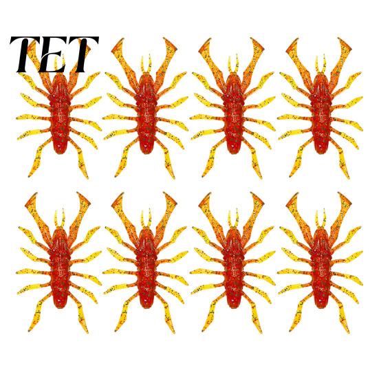 Saltwater Fishing Gear 8Pcs 6cm/2.8g Bionic Insect Soft Bait, Slow Sinking Floating Artificial Lure, Bass Lure Swim Bait for Freshwater Trout Crappie