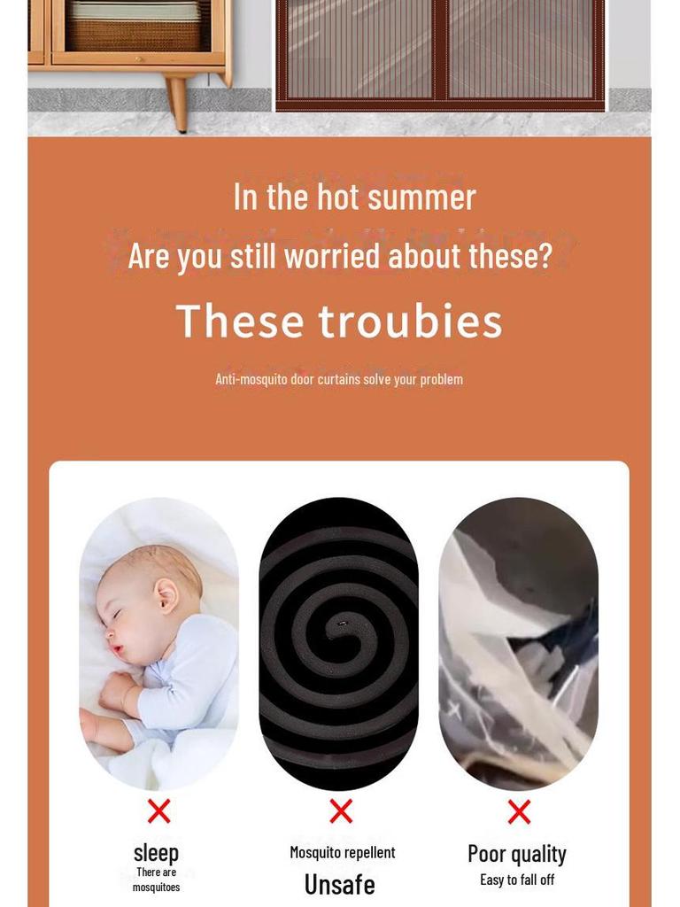 Магнитная антимоскитная штора на дверь King Kong Mesh – самоклеящаяся летняя штора на липучке