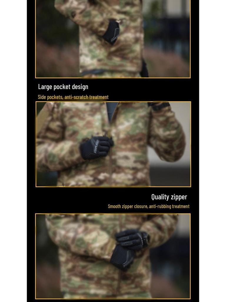 Angken Men's Red Flame Camouflage Heat-Reflective Winter Tactical Jacket