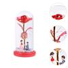 Light Up Rose In Glass Dome Artificial Flower Gift for Women Valentine's Day Home Decor Bedside