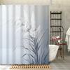 [Современный ботанический] Водостойкая шторка для душа - Растительный дизайн Полиэстер, Верх на люверсах, Машинная стирка, Декор для ванной комнаты