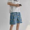 Men's Trendy Casual Elastic Waist Denim Shorts - Summer Loose Fit with Print