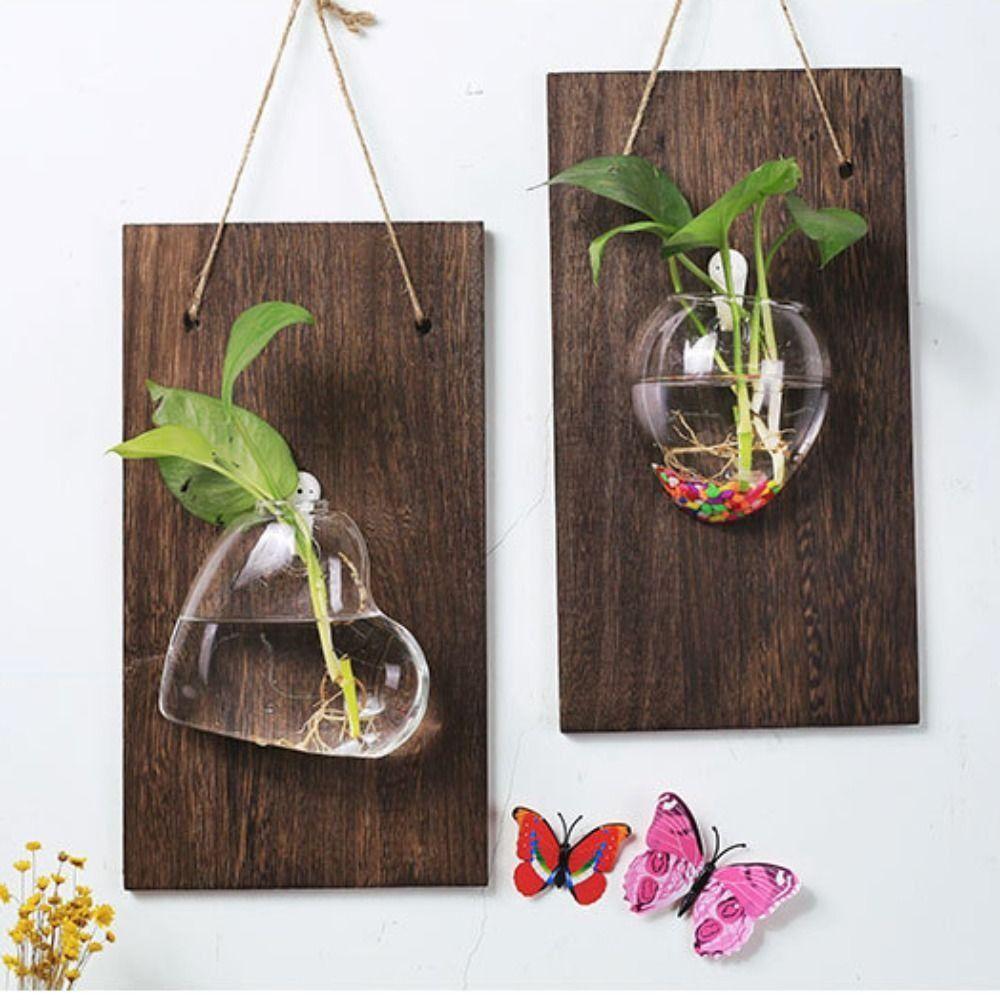 Vintage Wall Mount Glass Vase Creative Plant Flower Pots Aquarium Hydroponic Container Hotel