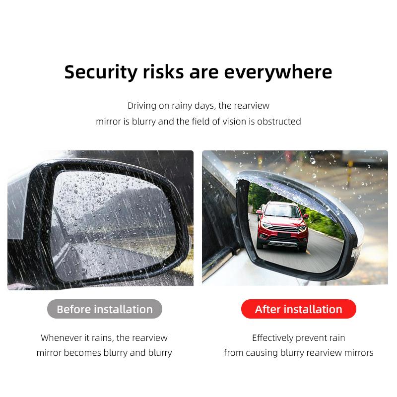 2Pcs Car Rearview Mirror Rain Eyebrow Visor Covers For Skoda Octavia Superb Rapid Kodiaq Karoq Fabia Kamiq Enyaq VRS Yeti Scala