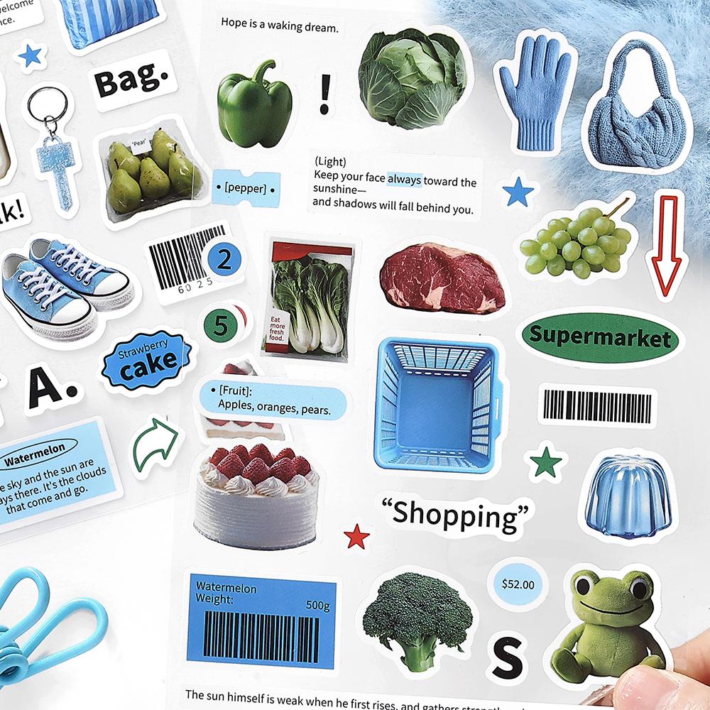 JIAMEI 2pcs/pack Afternoon Time Series Kawaii Ins Adhesive Label Stickers DIY Diary Scrapbook Aesthetics Stationery Stickers