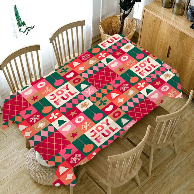 Рождественская скатерть с годовым узором, прямоугольная скатерть, домашний обеденный стол, журнальный скатерть, противообрастающие украшения