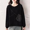 Spring Autumn New Style Personalized Patchwork Sweatshirt Women's Loose Casual Versatile Long-sleeved T-shirt Top