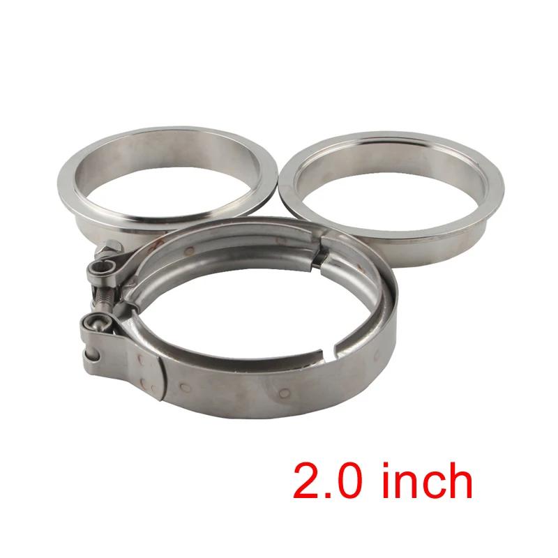 Broyear NEW 2" 2.5" 3" 3.5" 51mm 57mm 63mm 76mm Self Aligning Male/Female V-Band Vband Clamp CNC Stainless Steel Flange Kit