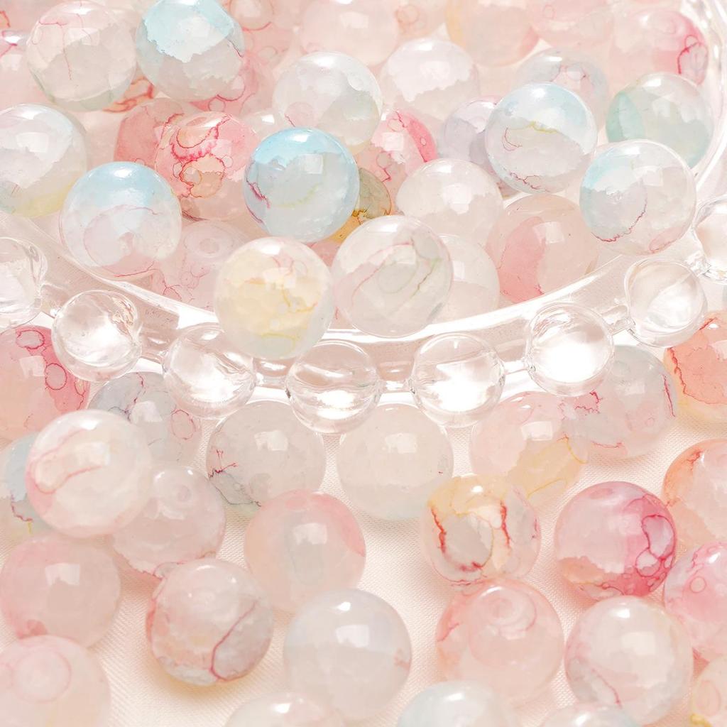 Браслет из стеклянных бусин «половина сахара» с пузырьками желе 8-10 мм - круглые свободные бусины для аксессуаров ручной работы