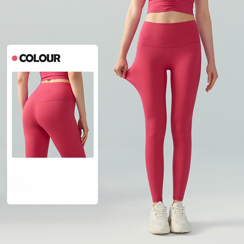 Штаны для йоги женские с высокой талией, цельные штаны для фитнеса без бокового шва, спортивные леггинсы с подъемом бедер