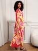 EDOLYNSA Yellow Kaftan Women's Robe Lightweight Relaxed House dress Beach dress Vibrant color Boho Caftan Moo Moo Dress Q1289