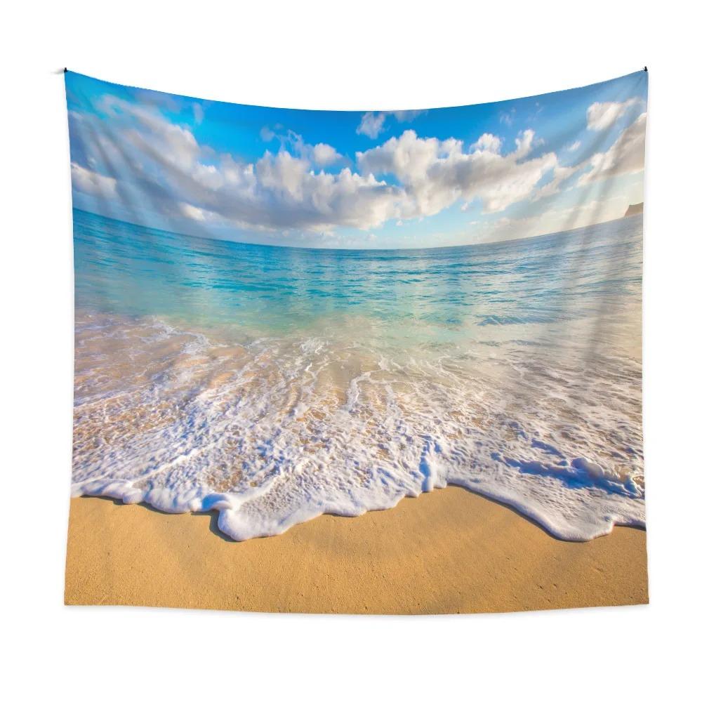 Гостиная Спальня Гобелен Природный Пейзаж Пляжный Принт Узор Модный Домашний Декор Гобелен