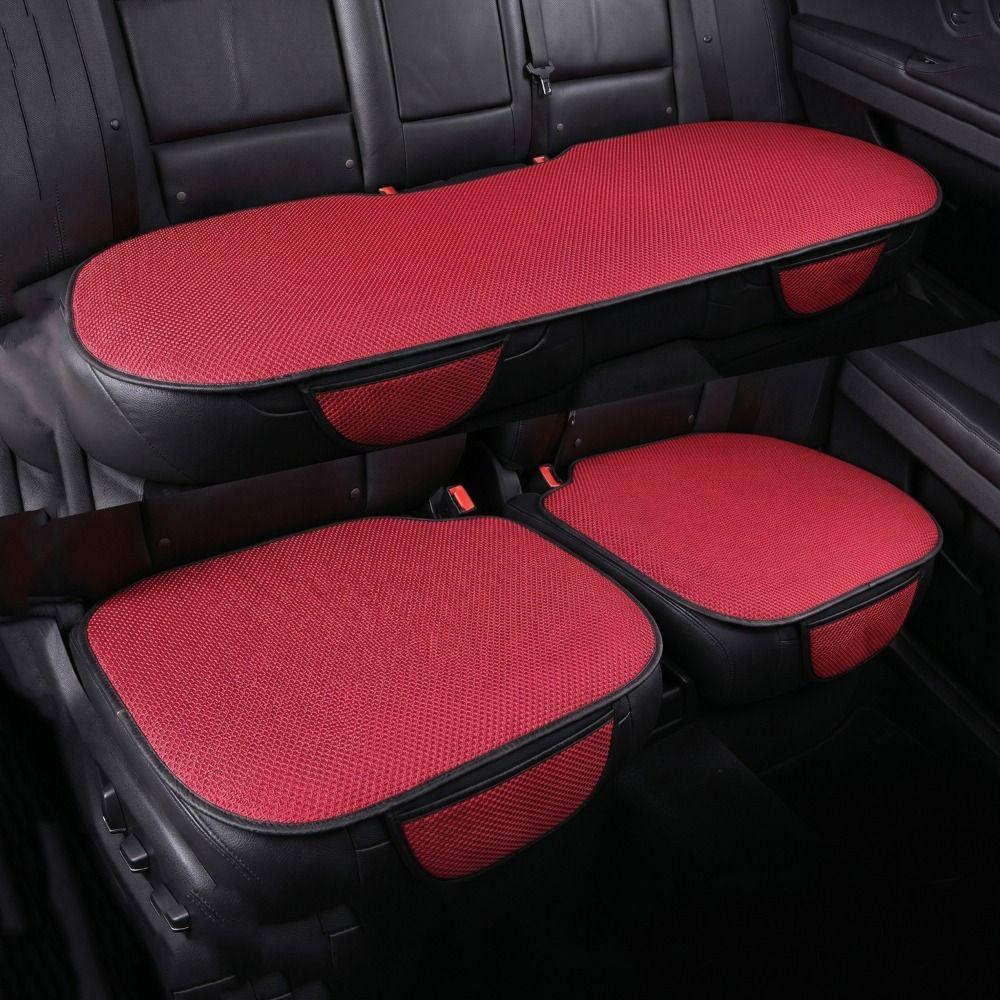 Ice Silk Material Ice Silk Car Seat Cushion With Storage Bag Ventilated Seat Cushion Summer Use