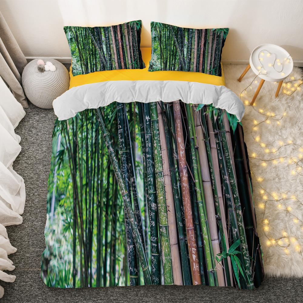 Комплект постельного белья из бамбука Green Nature Plant King Size, полиэстеровое одеяло с наволочкой для детей, мальчиков и девочек