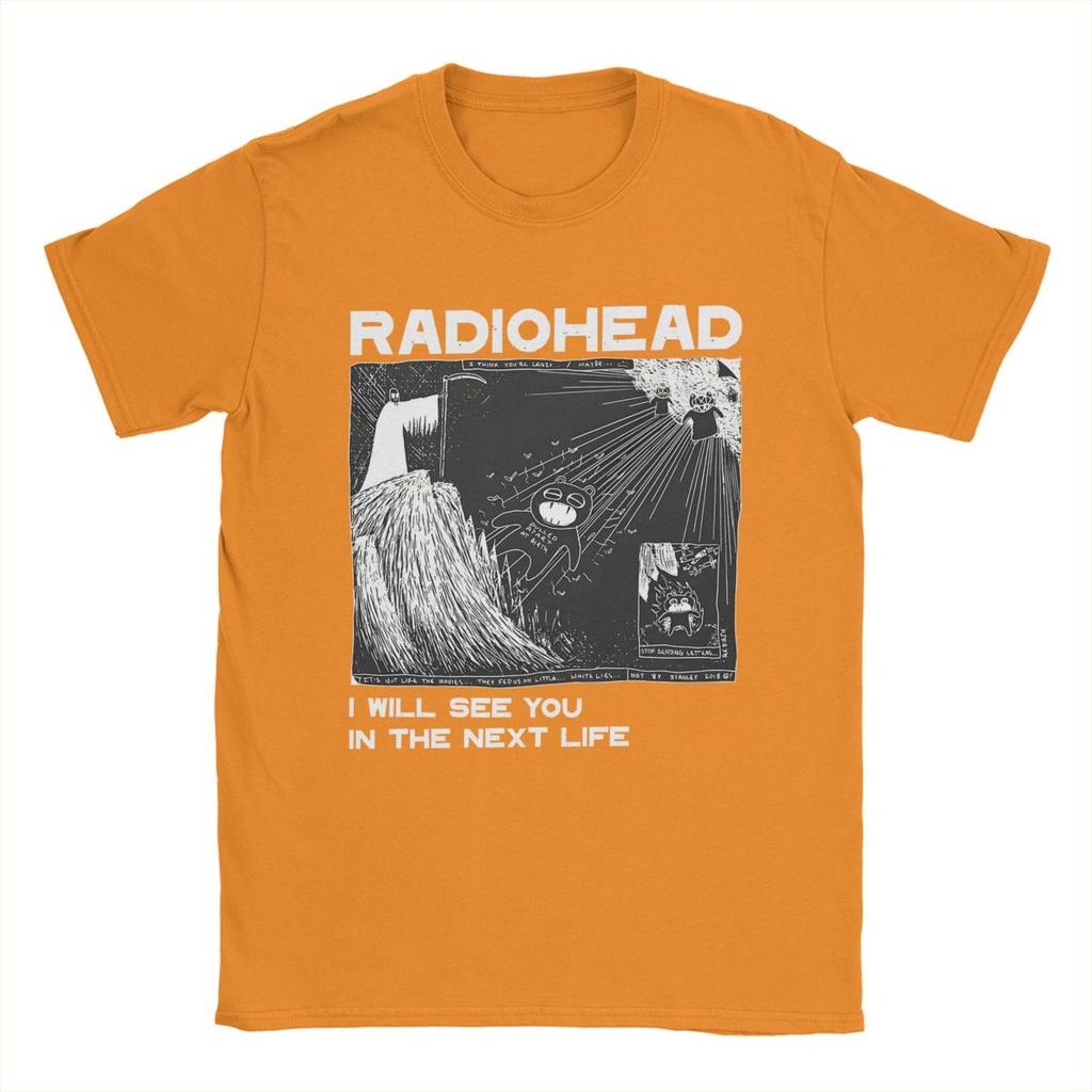 Vintage Radiohead T-Shirt for Men Crew Neck 100% Cotton T Shirt Short Sleeve Tee Shirt Adult Clothing