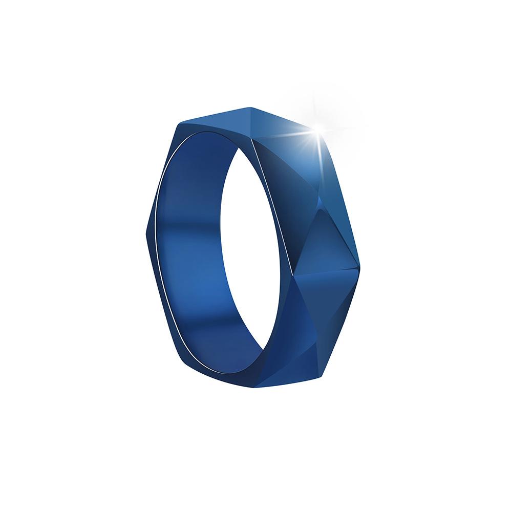 New Titanium Steel Ring Men's Jewelry 6mm Rhombus Facet Ring Simple Geometric Style Ring