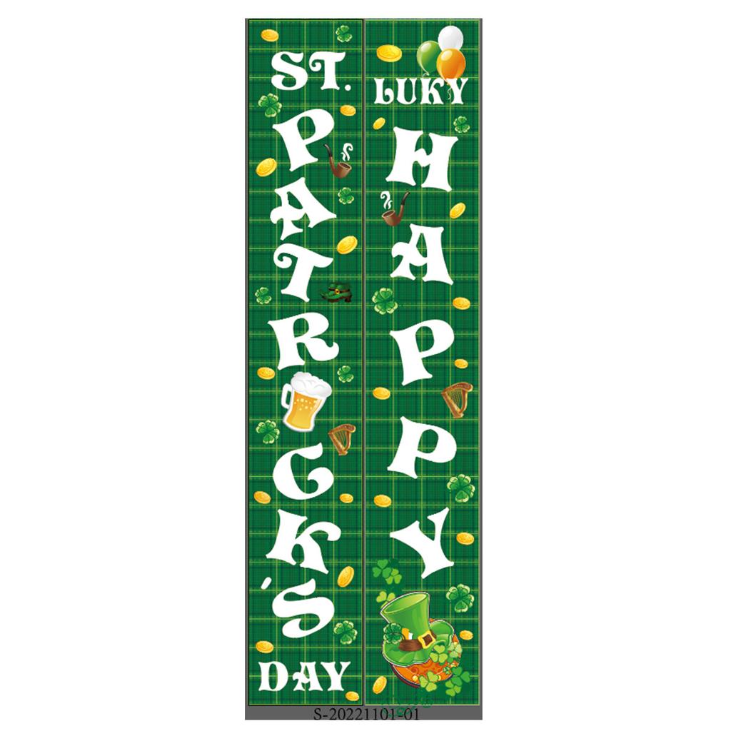 St. Patrick'S Day Family Party Door Frame Decoration Couplet Polyester Cloth Flag Poster Customization
