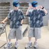 Boys' Short sleeved Set Summer Thin Edition 2026 New Children's Clothing Rascal and Handsome Sportswear Middle aged Boys' Summer Clothing
