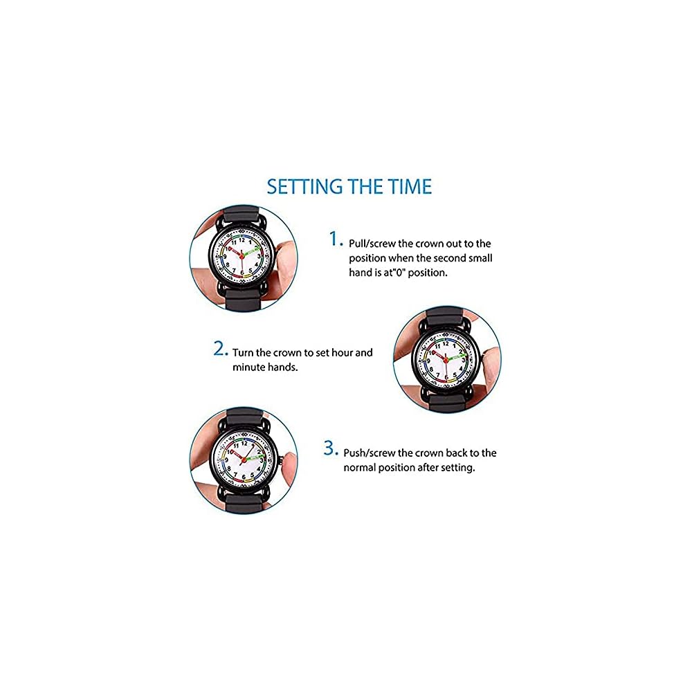 Kids Silicone Cartoon Watch for Boys and Girls, 3D Cute Design, Time Teacher Gift, Black