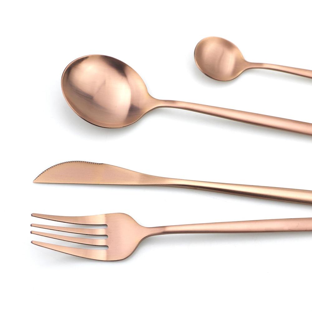 4 шт., черный набор столовых приборов, набор столовых приборов из нержавеющей стали 18/10, нож, вилка, десертная ложка, обеденная посуда, кухонное серебро, набор столовых приборов