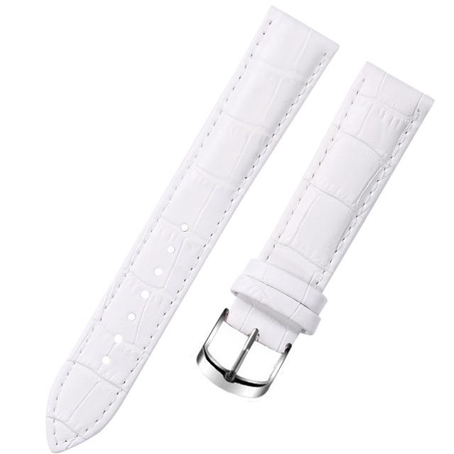 8 10 12 14 15 16 17 18 19 20 Mm Genuine Leather Watchband Watch Belt Strap Wristwatches Band Female Red White Black