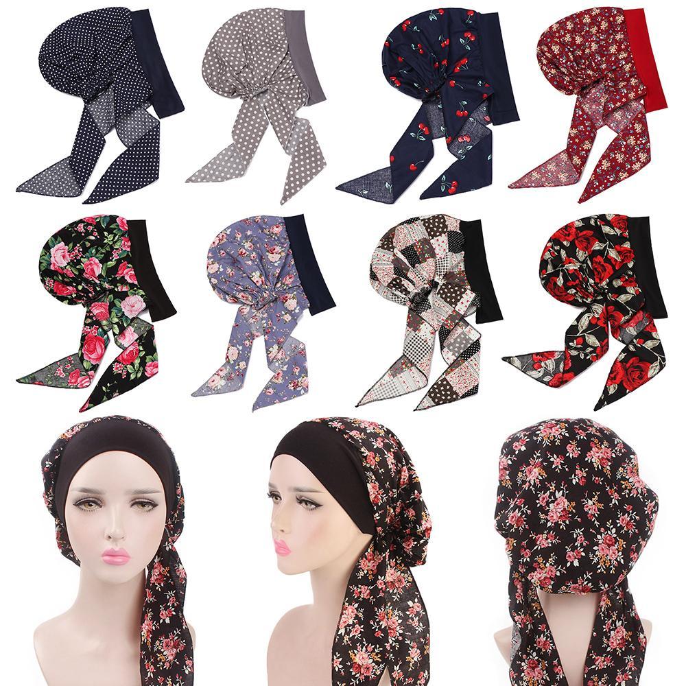 Модный готовый к ношению головной убор с принтом, шапка-пиратка для химиотерапии, шапка для потери волос, мусульманский тюрбан, головной платок для рака