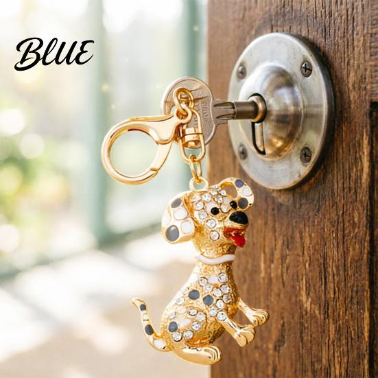 Alloy Keychain Pendant Rhinestones-Encrusted Cartoon Puppy Charm Key Chain Durable