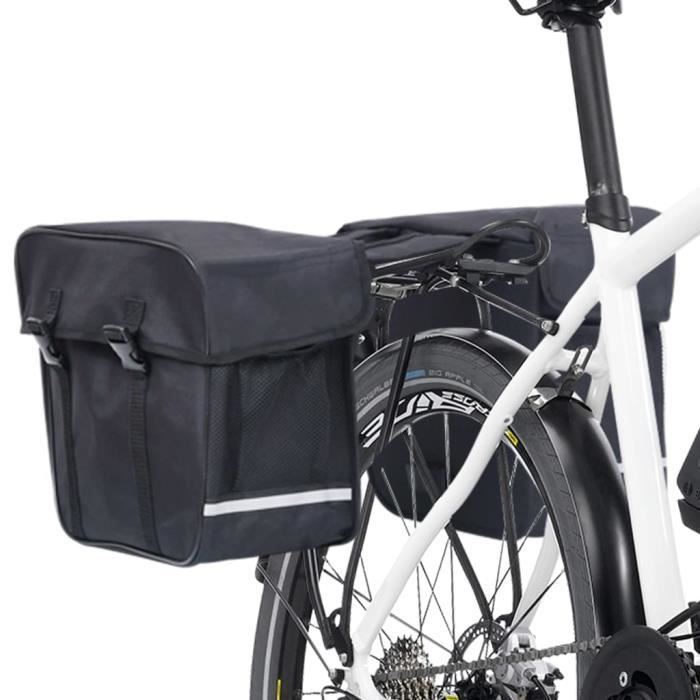 vidaXL Waterproof Double Bicycle Bag - Black - 35L - 600D Polyester