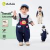 Детский мультяшный комбинезон Dudu Home: Стильные весенние джинсы для мальчиков и девочек