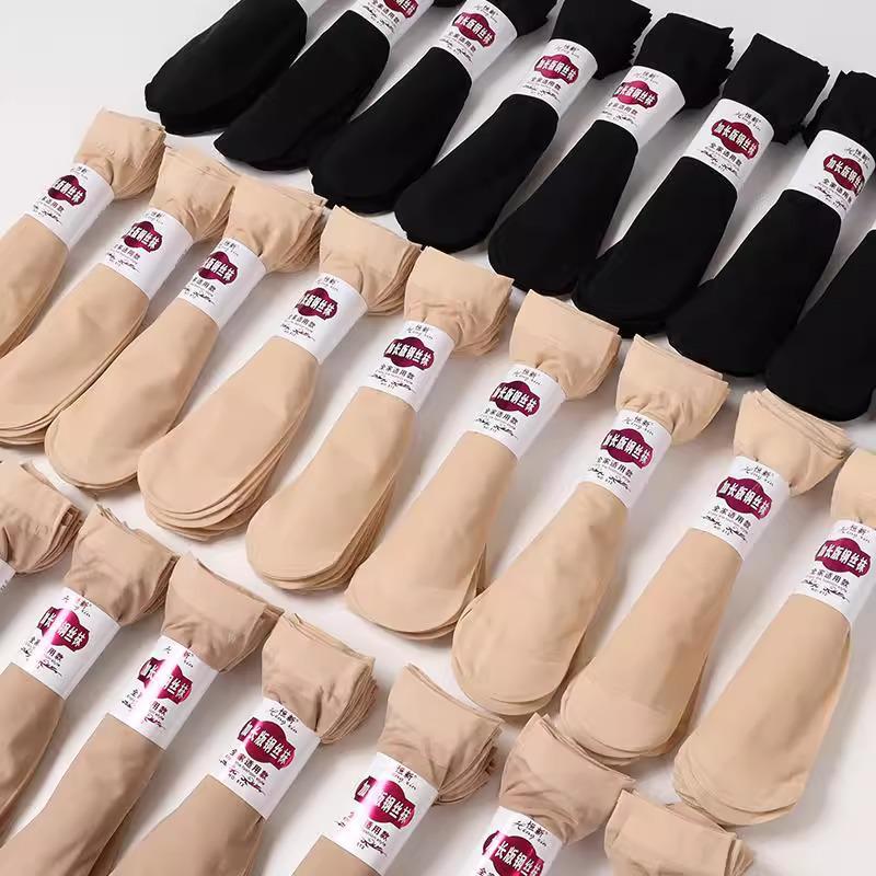 Unisex Mid-Calf Anti-Snag Extra Long Thin Steel Stockings for Spring, Summer, and Autumn