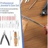 Jewelers Tools Set Including Jeweler Saw Frame Bench Pin Clamp Diamond Needle File Wooden Ring Clamp and Ring Sizer Mandrel Measuring Tool Jeweler's