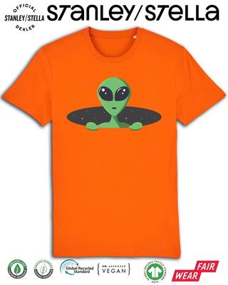 Мужская футболка Pop Up ALIEN НЛО Космическое вторжение Хлопок Премиум качество Подарок
