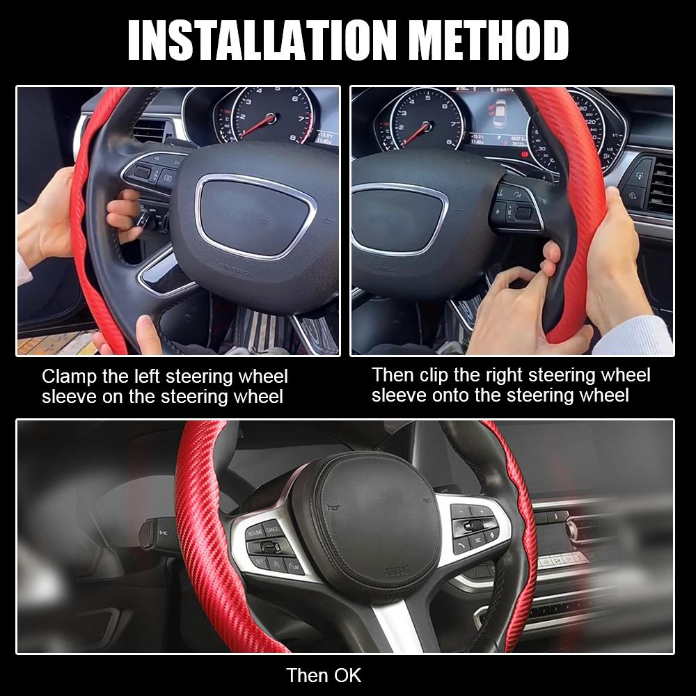 1Pair Car Steering Wheel Covers Booster Micro Fiber Leather Auto Interior Decorative Accessories Universal Car Accessories