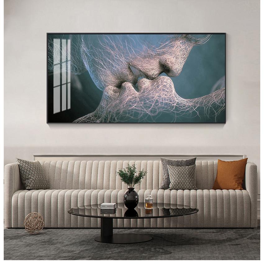 Украшение гостиной, настенное искусство, черный любовный поцелуй, холст, картина, абстрактный принт, плакат, фотографии, домашняя спальня