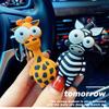 Cartoon Keychain Women Men Zebra Giraffe Keychain Funny Toy Car Accessories Gifts Novelty