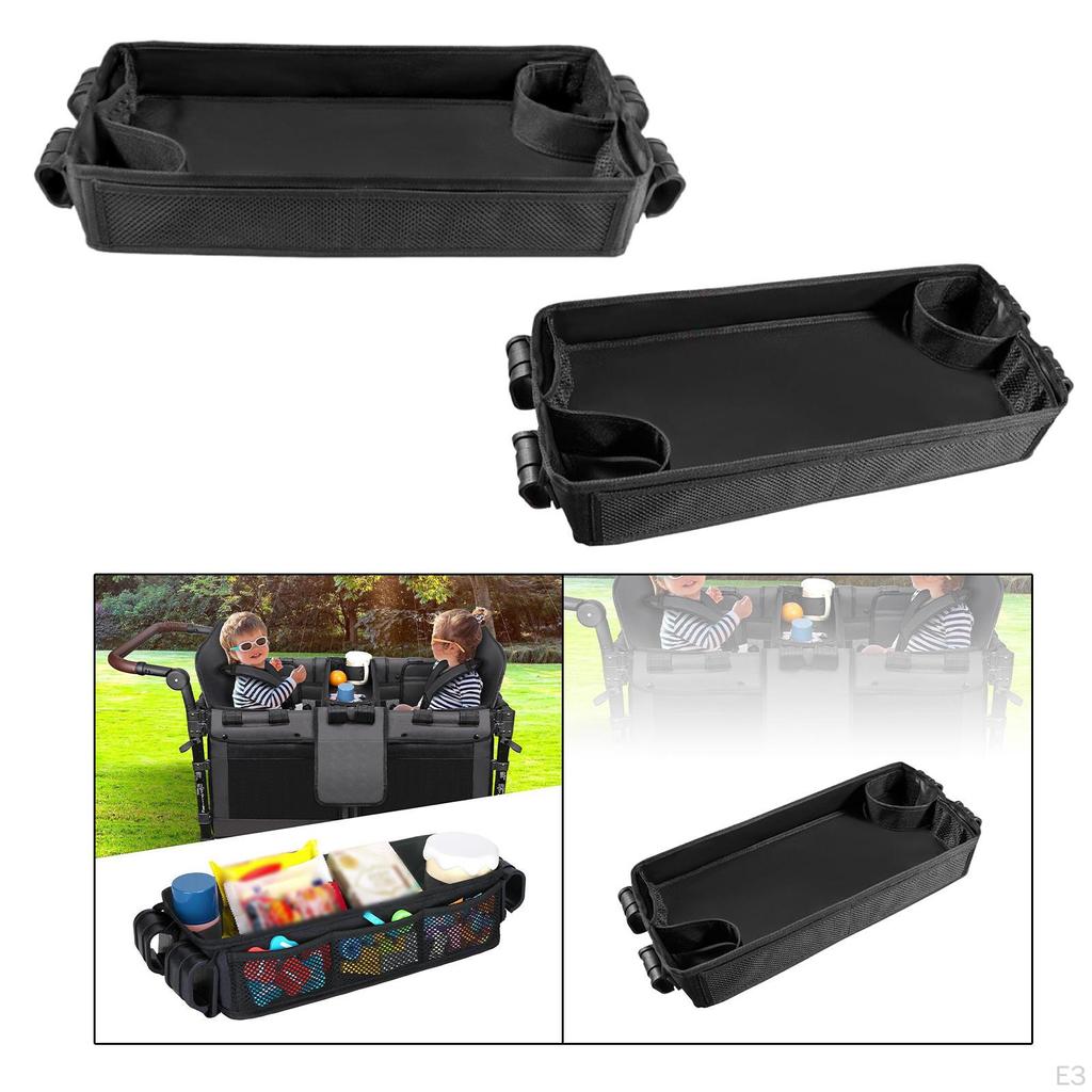 Поднос для закусок для колясок с держателем для игрушек и сетчатым отделением