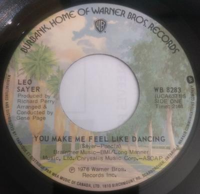 7-дюймовая пластинка LEO SAYER - You Make Me Feel Like Dancing WB8283 Warner Bros. Re 1976 Канада Поп Б/У