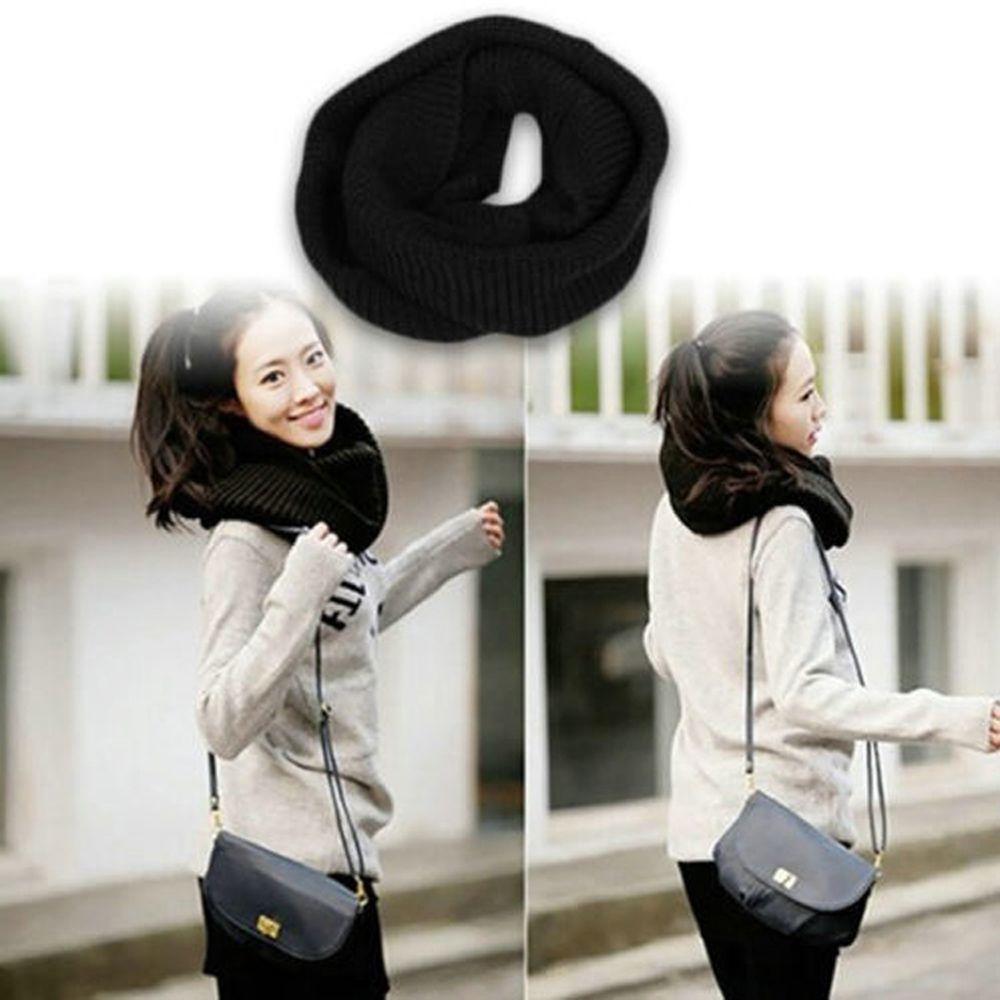 Fashion Winter Long Shawl Knitting Wool Scarf Neck Cowl Collar Infinity Circle Cable