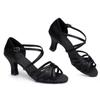 Черные туфли для латинских танцев для женщин, женские туфли для девочек, обувь для бальных танцев, джаза, сальсы, кроссовки, домашняя тренировочная обувь на мягкой подошве 5 см