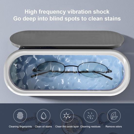 Ultrasonic Glasses Cleaner Strong Cleaning Ability Wireless 360 Degree Cleaning Ultrasonic Jewelry Cleaner Glasses Cleaning Tool