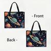 Galaxy Pattern Tote Bag Casual Daily Carry Bag Space Themed Portable Shopping Bag Stylish Travel Shoulder Bag