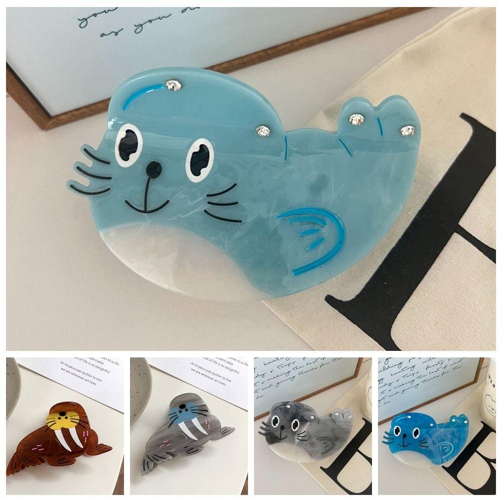 Acetic Acid Sea Lion Hair Claw Creative Geometry Shark Clip Ocean Animal Hair Clip Vacation