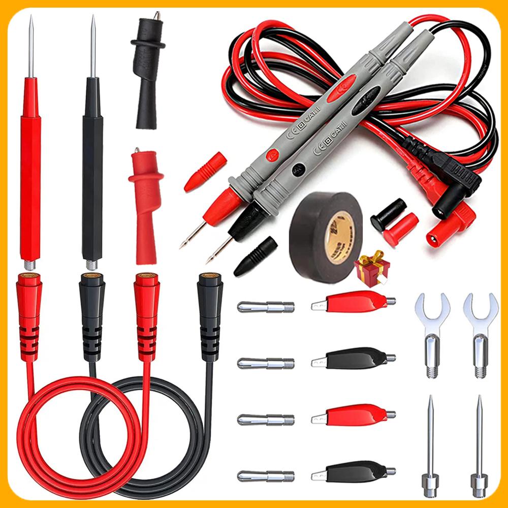23-IN-1 Multimeter Test Leads Kit Replacement Test Wire Set + Alligator Clips Test Probes Plugs for Multimeter Wire